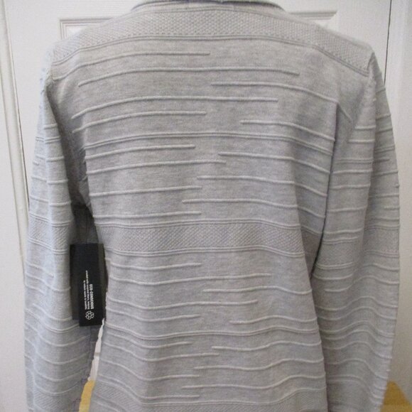 Frye Open Front Cardigan Dove Gray Sweater Textured Size L NWT - Picture 1 of 8